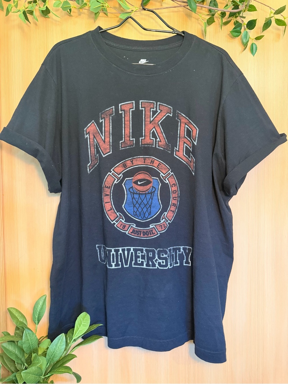 Nike University Basketball Graphic Tee Black Vintage Style Size XL